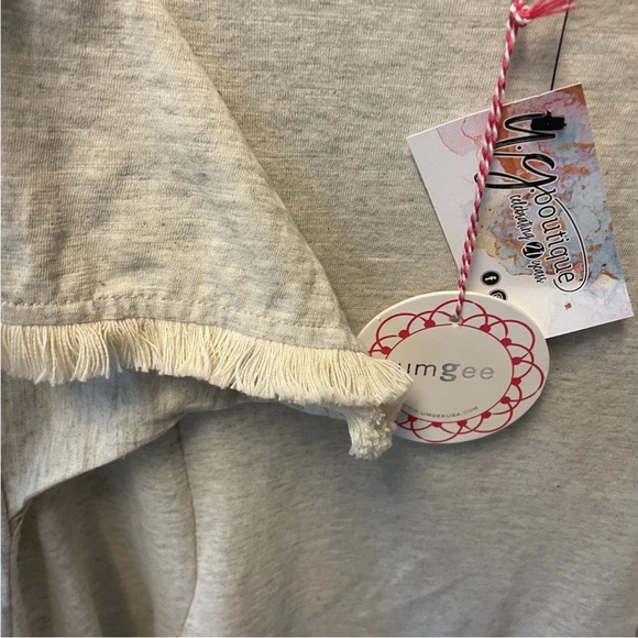 NWT Umgee Light Heather Gray Cotton Dress Sz M Pockets Soft Casual Comfortable - Picture 3 of 6